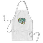 Stripes-010 Jade Green &amp; White Aprons