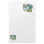 Stripes-010 Jade Green &amp; White Personalized Stationery