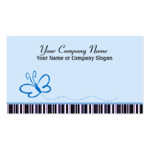 Stripes and Blue Butterfly Business Card