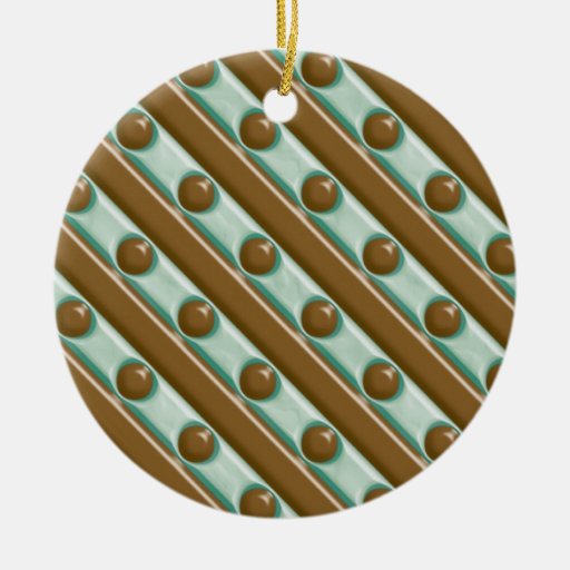 Stripes and Dots - Chocolate Mint Christmas Ornament