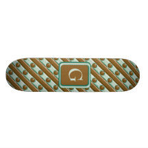 Stripes and Dots - Chocolate Mint Skate Deck