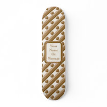 Stripes and Dots - Milk and White Chocolate Custom Skateboard