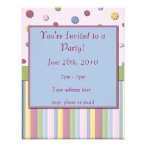 Stripes and Flowers Invitation invitations