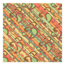 Stripes and Paisleys Square Invitations invitations