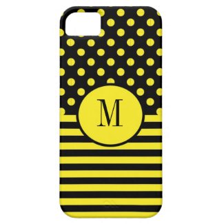 Stripes and Polka Dots Monogram iPhone 5 Case
