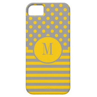 Stripes and Polka Dots Monogram iPhone 5 Case