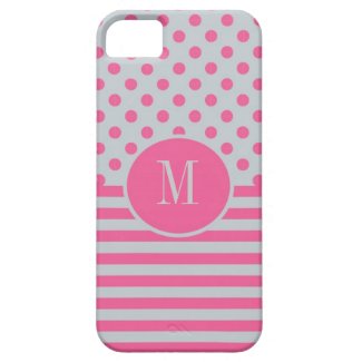 Stripes and Polka Dots Monogram iPhone 5 Case