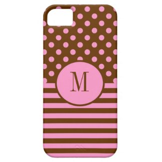 Stripes and Polka Dots Monogram iPhone 5 Case