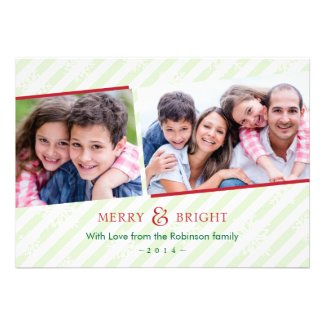 Stripes and Snowflakes Holiday Photo Card