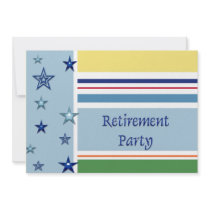 Stripes and Stars Retirement Custom Invite