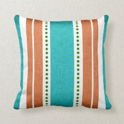 Stripes aqua orange funky cool pillows