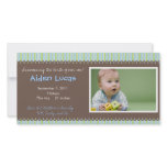 Stripes Baby Boy Birth Announcement photo cards