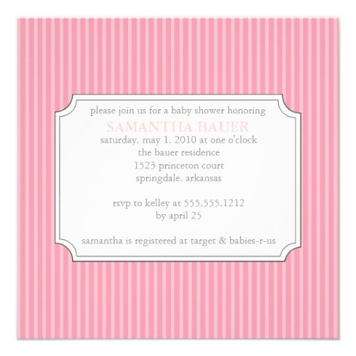{stripes}  baby shower invitation