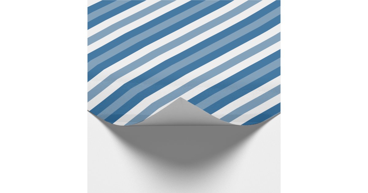 Stripes Background Blue and White Wrapping Paper Zazzle