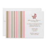 Stripes &amp; Buggy Baby Shower Invitation