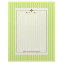 Stripes ~ cellery green background letterhead by stationery_station Stripes ~ cellery green background letterhead