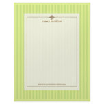 Stripes ~ cellery green background letterhead