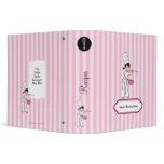 Stripes Chef Recipe Album 2" Binder Organizer