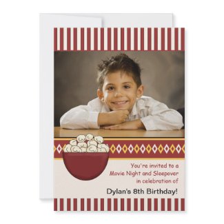 Stripes & Diamonds - Photo Movie Night Birthday Pa invitation