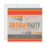 Stripes Dots Birthday Party Invitations