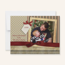 Stripes Dots Scrap Christmas Photo Card invitations