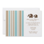 Stripes &amp; Elephants Baby Shower Invitation