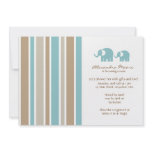 Stripes &amp; Elephants Baby Shower Invitation