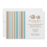 Stripes &amp; Elephants Baby Shower Invitation