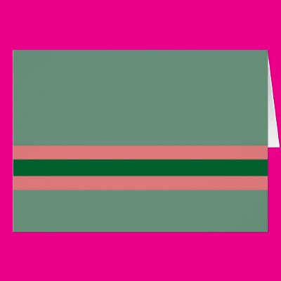 Stripes Green with Pink Greeting Card Zazzle_card