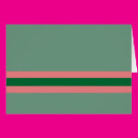 Stripes Green with Pink Greeting Card
