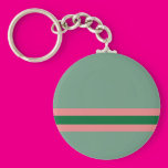 Stripes Green with Pink Key Chain