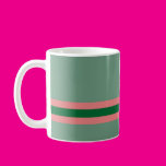 Stripes Green with Pink Coffee Mug