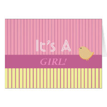 Stripes It's A Girl! Greeting Cards