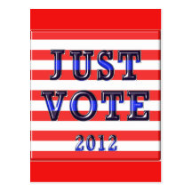 Stripes Just Vote 2012 Postcards