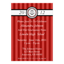 Stripes Law School Graduation Invitations (Maroon)