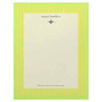 Stripes ~ lemon + lime green background letterhead