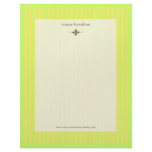 Stripes ~ lemon + lime green background letterhead
