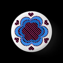 Stripes n' Flowers buttons