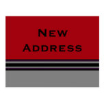 stripes New Address Postcard