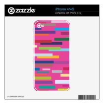 Stripes of Color iPhone 4/4S Skin Decal For The Iphone 4