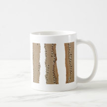 Stripes of corrugated cardboard coffee mugs