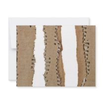 Stripes of corrugated cardboard custom invites