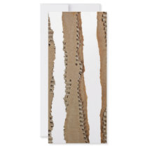 Stripes of corrugated cardboard customized rack card