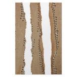 Stripes of corrugated cardboard stationery paper