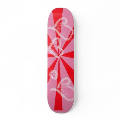 stripes of love custom skate board by serenalanewright