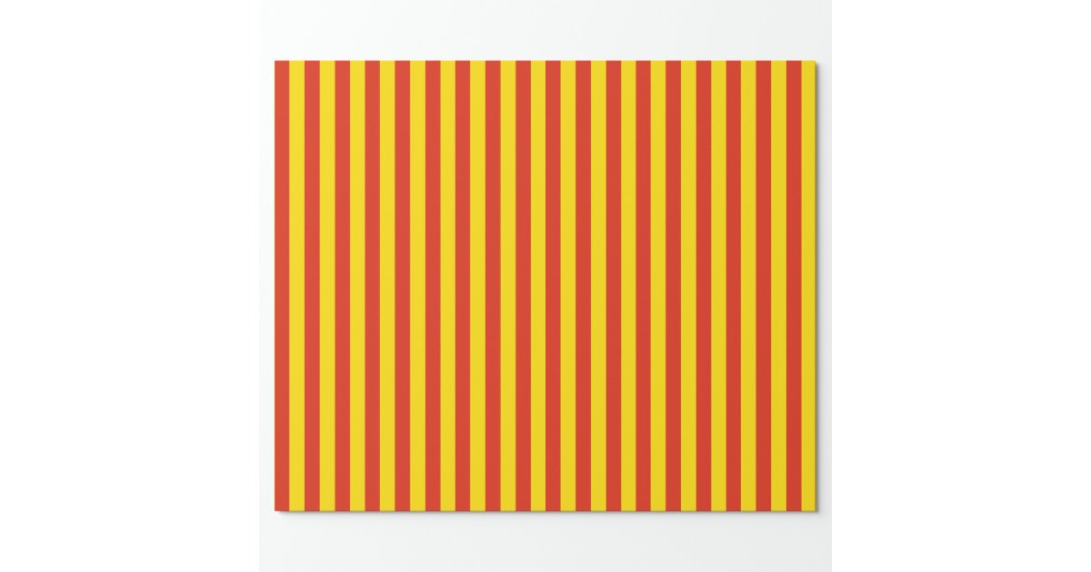 Stripes of red and yellow Paper Wrapping Paper Zazzle