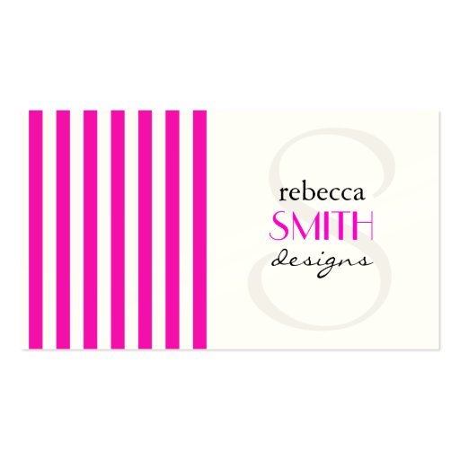 Stripes (Parallel Lines) - Pink White Business Card (front side)