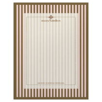 Stripes ~ pink + chocolate background letterhead by stationery_station Stripes ~ pink + chocolate background letterhead