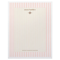 Stripes ~ pink + white background letterhead by stationery_station Stripes ~ pink + white background letterhead