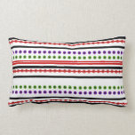Stripes red black purple green pillows